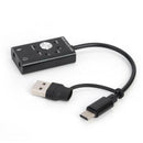 Type-C USB2.0 to Virtual 7.1 5.1 Bass Whirl Classic Multi Mode Sound Card