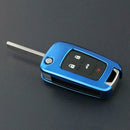 Flip Key Fob Chain For Chevrolet Buick Keychain Accessories Case Cover Ring Blue