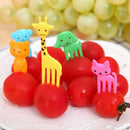 10X Fruit Fork Animal Food Picks Forks Children Cartoon Bento Lunch Decoration.