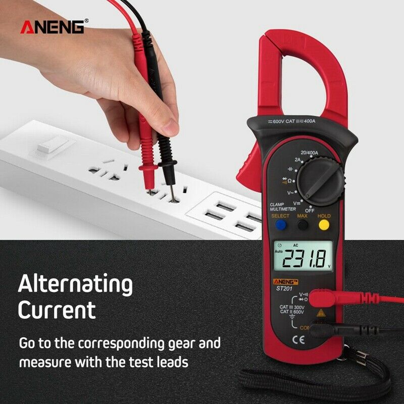 Aneng Digital Clamp Multimeter St201 2000 Counts Meter Ammeter Ac/Dc Voltag B1R3