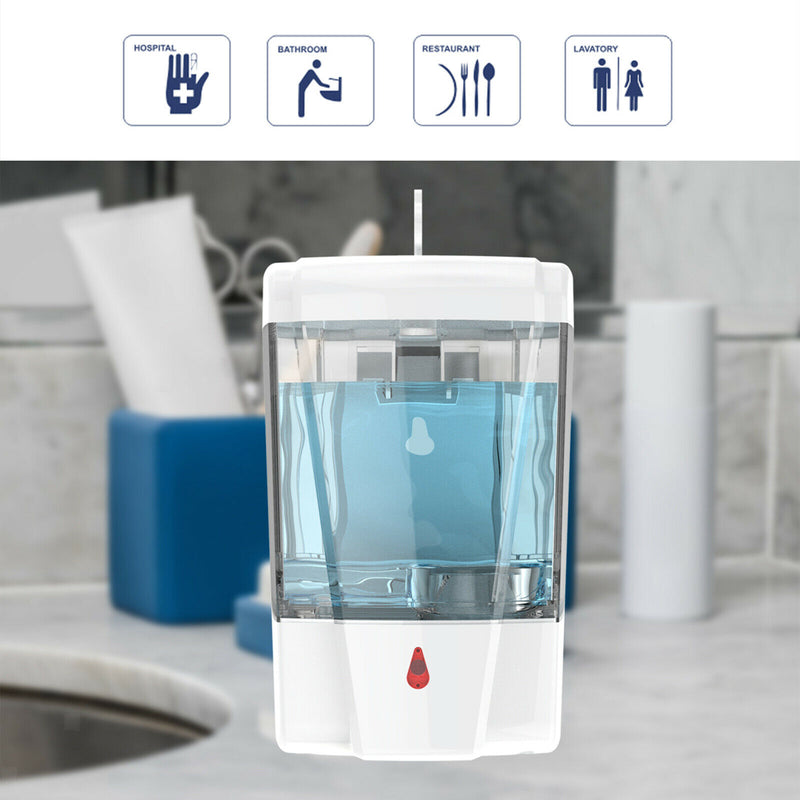 700ML Soaps Dispenser Wall Mounted Automatic Touchless Sensor Soaps Dispenser