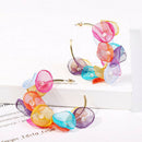 1Pair fashion colour lace petal exaggerated circle earrings  earriSEAU