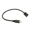 30cm Black PVC Type C-USB 3.1 Male To Female Charging Data
