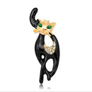 Crystal Cat Brooches Pin Decoration Corsage Badge Fashion Brooches Jewelry G BX