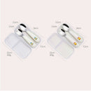 2pcs Portable Cute Kids Lunch Stainless Steel Spoon Fork Tableware Cutle PAI