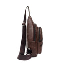 Solid Color Shoulder Packs Business Men PU Leather Crossbody Chest Bags
