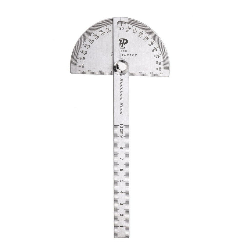 Stainless Steel 180 Degree Protractor Finder Ruler Rotary Measuring Angle Gauge