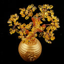 Yellow Feng Shui Crystal Money Tree Office Home Decor Bring Luck / Wealth