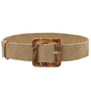 Woven Belt Buckle Fashion Ladies Casual Belt Ladies Dress Straw Belt Camel