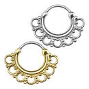 2x Tribal Circles Fan Round Septum Nose Rings Clicker Hanger Stud Piercing  O7W8