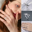 Fashion Women Adjustable Open Ring Thumb Ladies Heart Wing Angel Z0L7