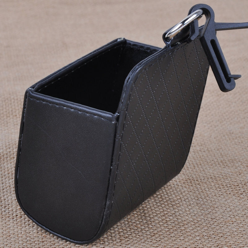 Car Air Vent Outlet PU Leather Holder Case Pouch Bag Phone Storage Container Box
