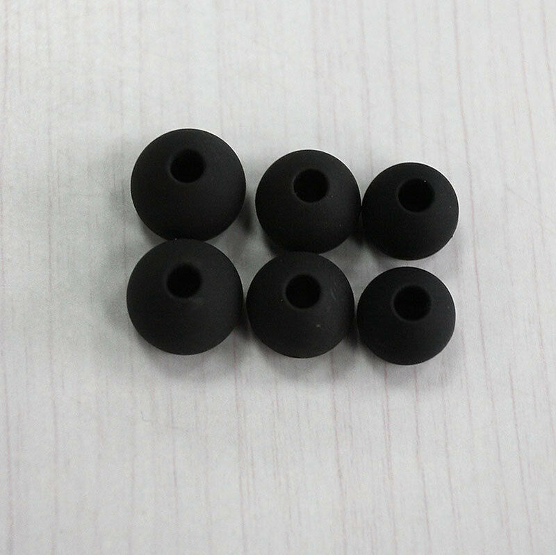 6x Black In Ear Bud Head Phones Gel Tip Covers Small Medium Large M&O