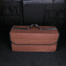 Trunk Organizer Felt Cloth Foldable Car SUV Storage Bag Cargo Box Coffee Color