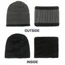 2 PCS Warm Hat Tricot Choker and Scarf with Fleece Lining for Men One Size