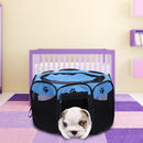Claw Print Foldable Pet Cat Dog Tent House Guard Playpen Fence (Dark Blue) A