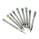 9pcs Watchmakers Tool With Stand Flat Blade Screwdriver Set Repair Durable Metal
