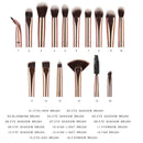 15pcs/Set Nylon Wool Makeup Brush Lip Eye Face Beauty Cosmetic Pens (Black