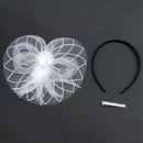 Flower Feather Fascinator Headband Hat Wedding Prom Ladies, White