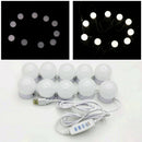 10 LED Dimmable Mirror Lights Bulbs Kit USB Lamp Vanity Hollywood Style Make Up