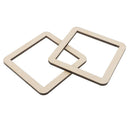 3Pcs Unfinished Wooden Hollow Square Wood Pieces for Woodcradt DIY 100mm
