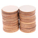 50pcs DIY Natural Blank Wood Pieces Rlice Round Unfinished Crafts Wooden DiscsM&