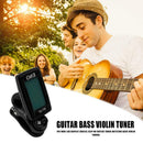 Ukulele Guitar Bass Violin Tuner LCD Display Mini Clip-On Tuner Instrument Parts