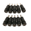 10 Pieces Female Male DC 5521 Power Supply Plug Adapter Part without Cable