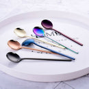 1 Set 8 Pcs Cute Small Coffee Spoons Stainless Steel Rainbow Demitasse Spoo V9K5