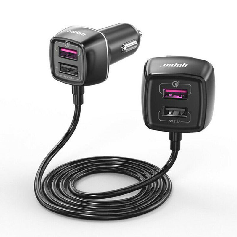 4 Ports USB Car Charger Quick Charge 3.0 QC3.0 Fast Charging Adapter with 4.9ft