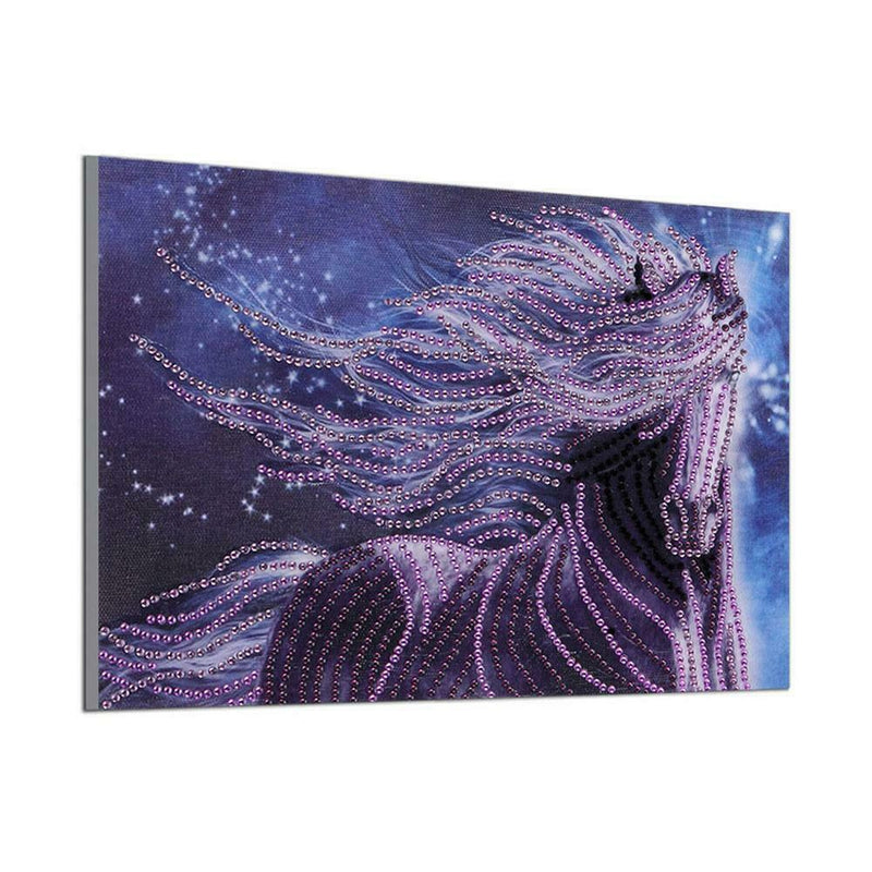 5D DIY Special Shaped Diamond Painting Purple Horse Cross Stitch Embroidery