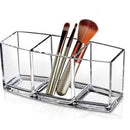 Transparent 3 Grid Acrylic Cosmetic Makeup Brush Holder Organizer Stand Disp Hn