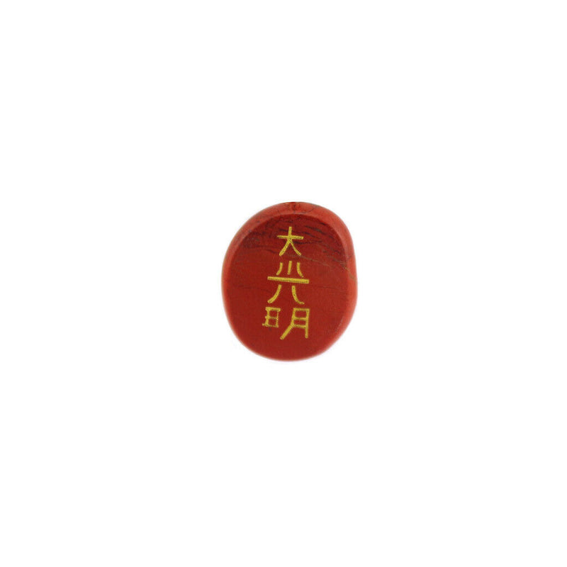 4pcs Engraved Red Jasper Reiki Chakra Gemestone Palm Stones  Crystals