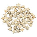 50pcs Wooden Tree Snowflakes Stars DIY Christmas Tree Hanging Pendant Xmas Decor