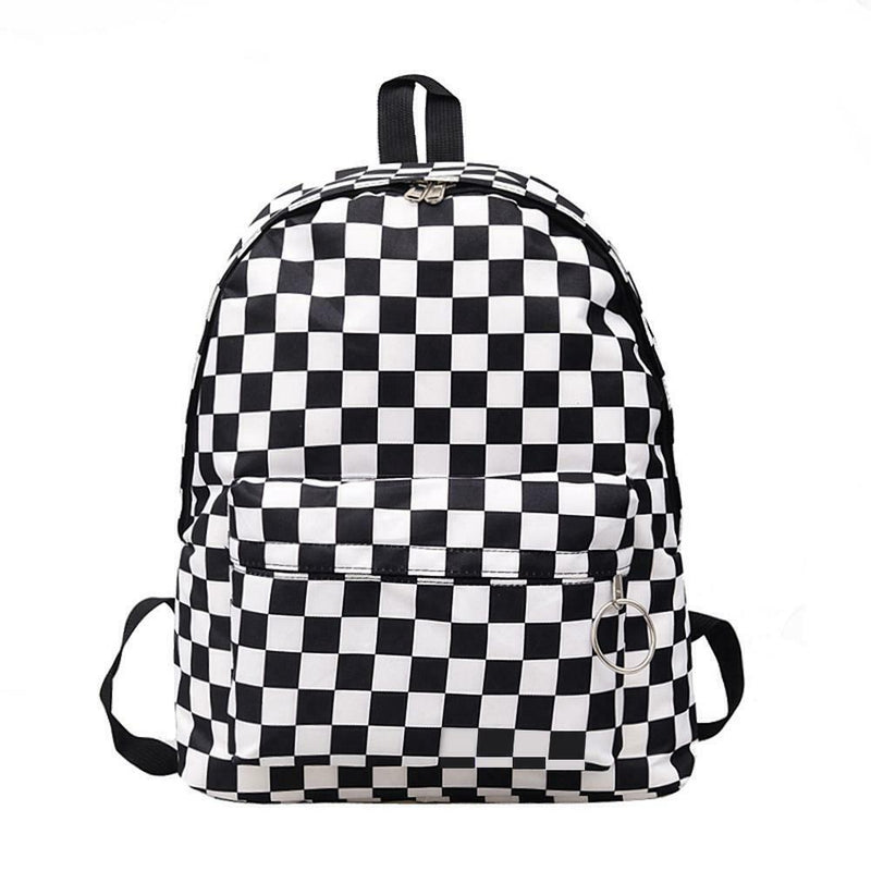 Plaid Pattern Backpacks Canvas Shoulder Bag Anti-theft Pack for Men and Women