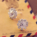 Women Stud Earrings Spherical Stud Earrings Vogue Crystal Flower Stud WGLsB Kw
