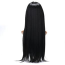 Natural Hair Wig Straight Heat Resistant Synthetic Lace Front Wigs Black Co BX