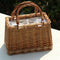 Beach Straw Bags Women Summer Handbag Rattan Square Tote Bag Handmade Bali  J3S6