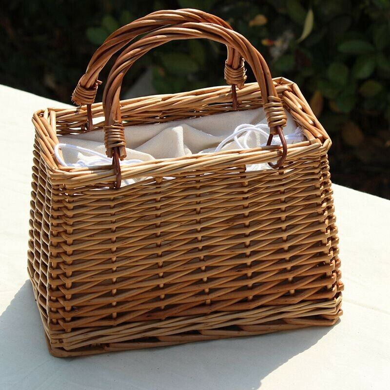 Beach Straw Bags Women Summer Handbag Rattan Square Tote Bag Handmade Bali  J3S6