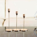 3Pcs/Set Chinese Style Metal Candle Holders Simple Golden Wedding Decoratio