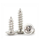 60Pcs M2* 4-12mm Phillips Pan Head Washers Self Tapping Screws Kits Ni-Plated