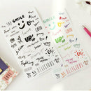 8 x English Color Print Diary Stationery Decoration Seal Notebook Sticke HXG