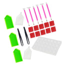 24pcs 5D Painting Diamond Stitch Pen + Glue+ Tray + Tweezers for Arts Crafts