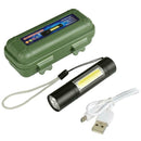 Portable USB Rechargeable XPE+COB LED Flashlight Torch Inspection Lamp SN9F