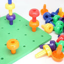 30Pcs Tall Stackers Peg Board Fine Motor Skills Occupational Therapy Games