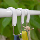 7Pcs Rotated White Storage Organizer Stainless Steel Hook Rack S Shape Hang Ew