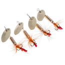 4pcs Casting Spinner Bait Metal Artificial Ice Carp Fishing Tail Lure