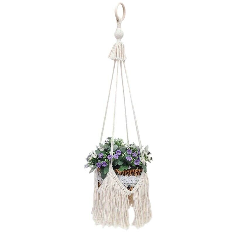 Plant Hanger 100% Handmade Cotton Rope Plant Basket Holder for Pots/Fish Ta