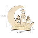 Ramadan Eid Mubarak Wooden Ornament Muslim Islam Mosque Decoration Hanging R4Z2
