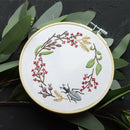 Floral Insect Embroidery Starter Kit Pre-printed Complete Cross Stitch Beginners